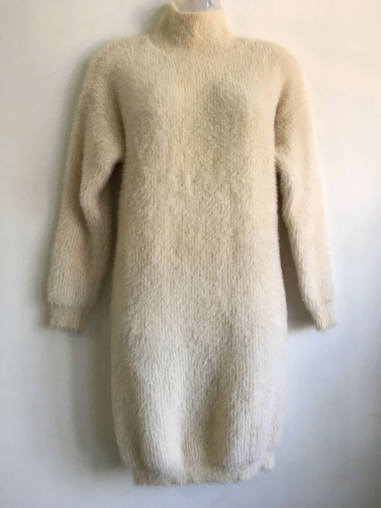 Turtleneck Long Fluffly Sweater Dress