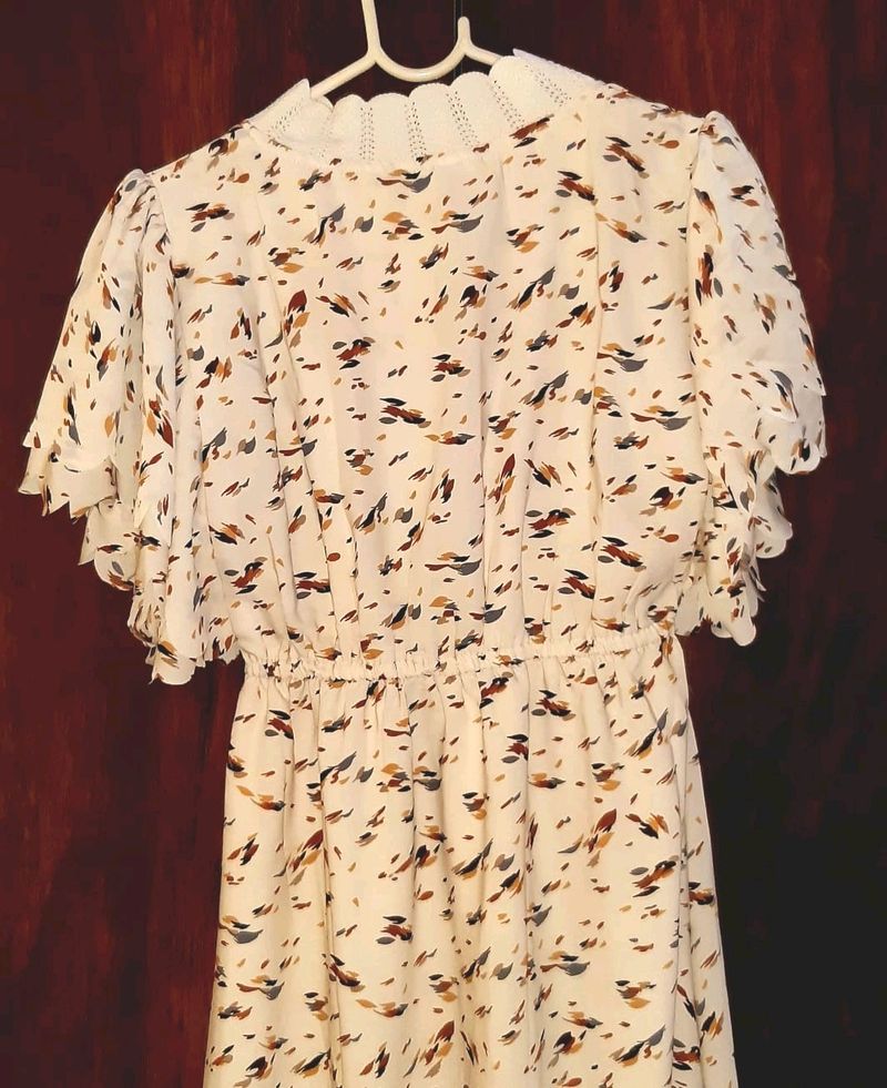 Vintage Floral Print Dress