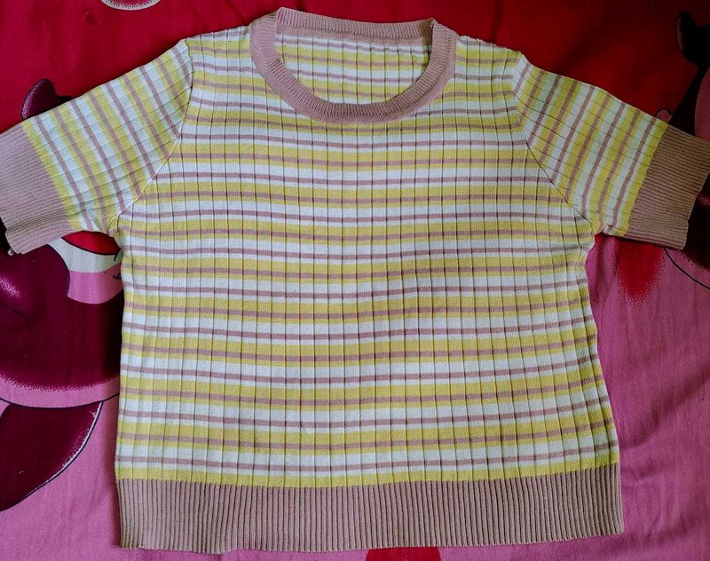 Striped Knit Crop Top