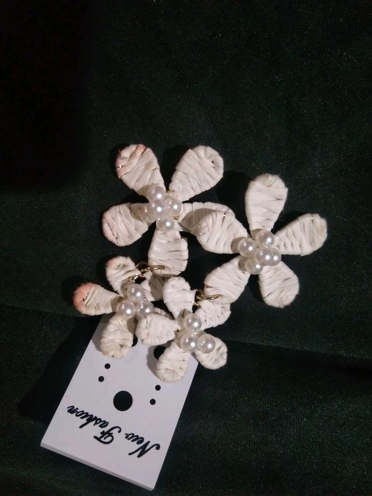 Floral Pearl Drop Earrings