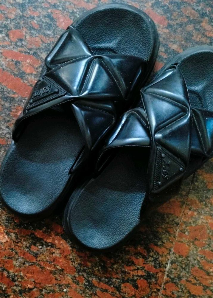 Black Flats With Free Complementary Yellow Flat