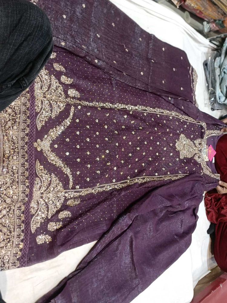 Elegant Purple Embroidered Salwar Suit