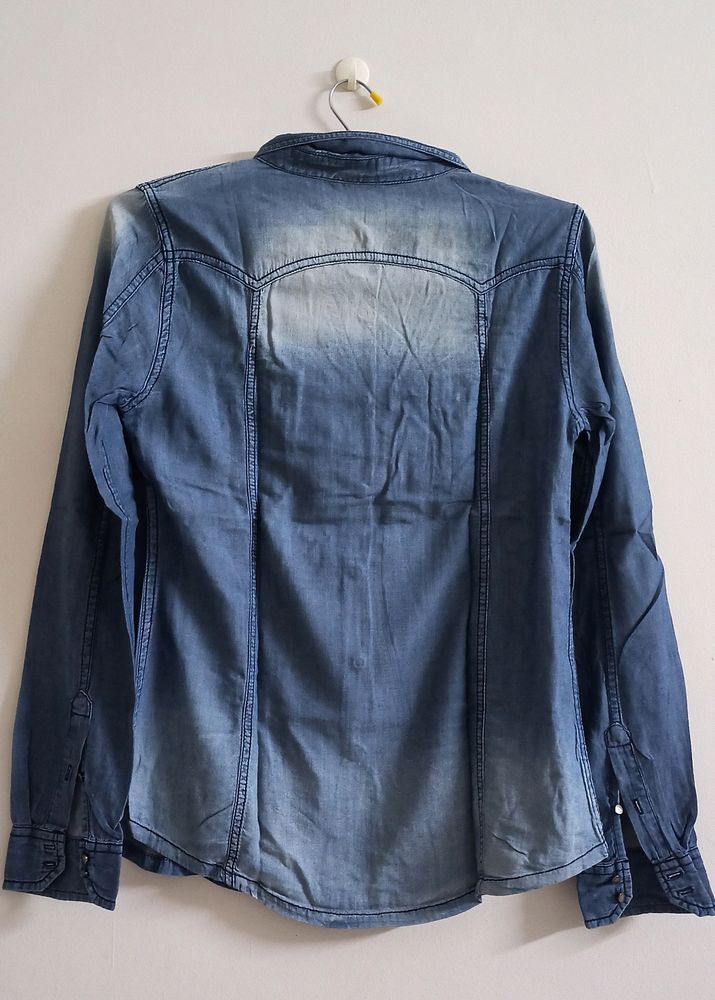 Denim Blue Shirt For Women