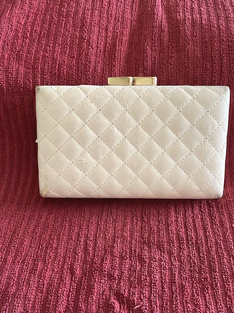 Padded White Clutch