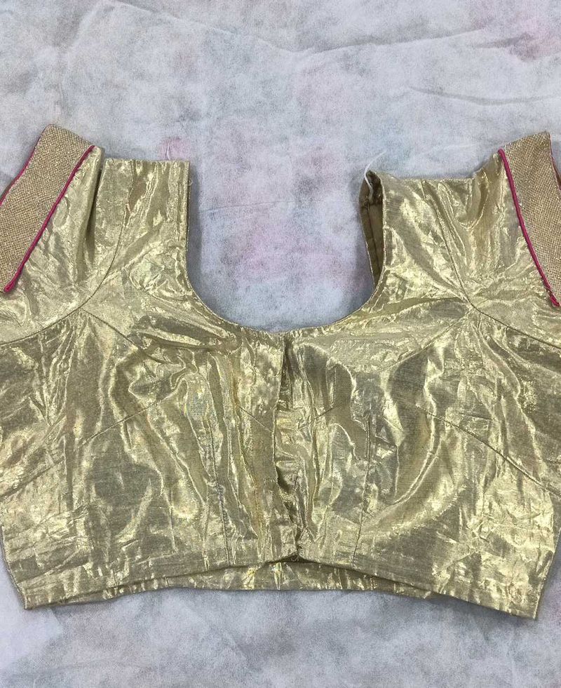 Golden Blouse With Gota Patti On Sleeves