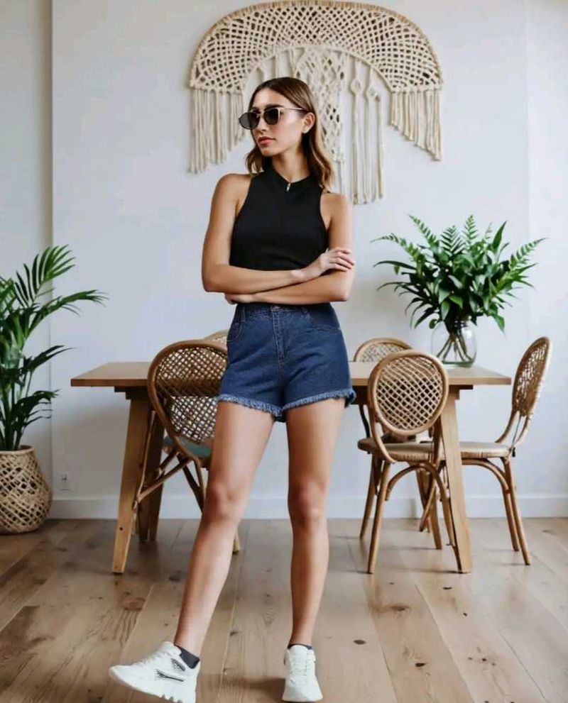 Denim Frayed Shorts