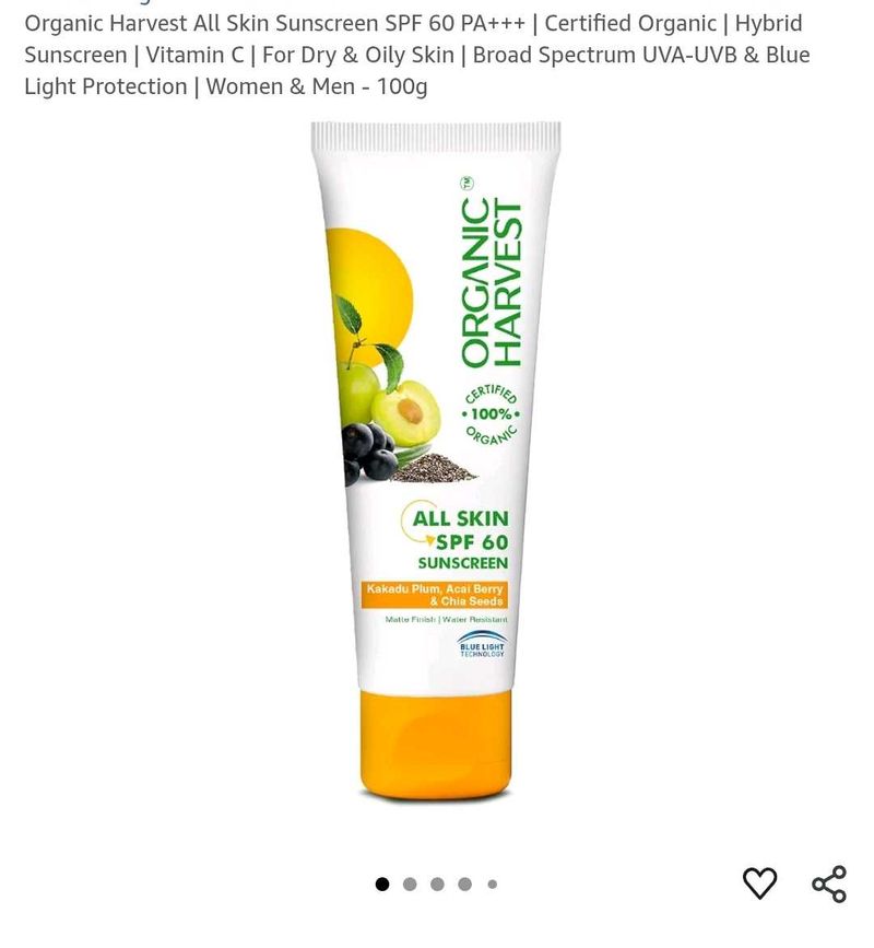 Organic Harvest SPF 60 Sunscreen