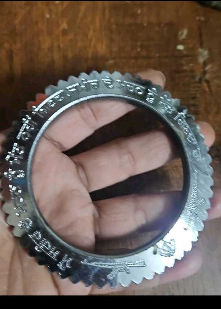 Engraved Silver Bangle