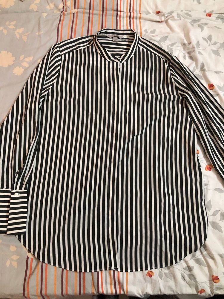 White And Black Striped H&amp;M Shirt