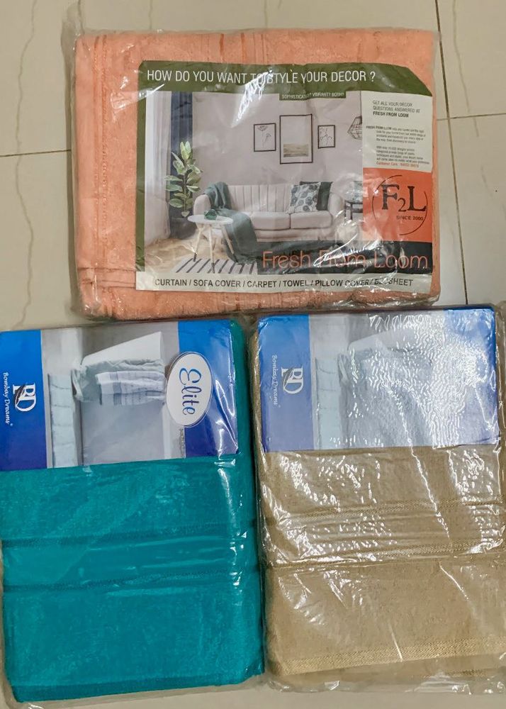 New Bath Towels - Pack Of 3