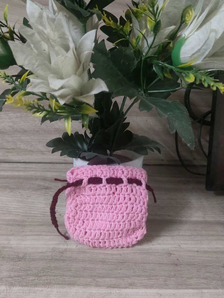 Crochet Drawstring Pouch