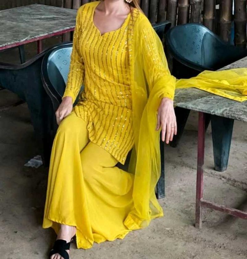 Yellow Embroidered Kurta Set