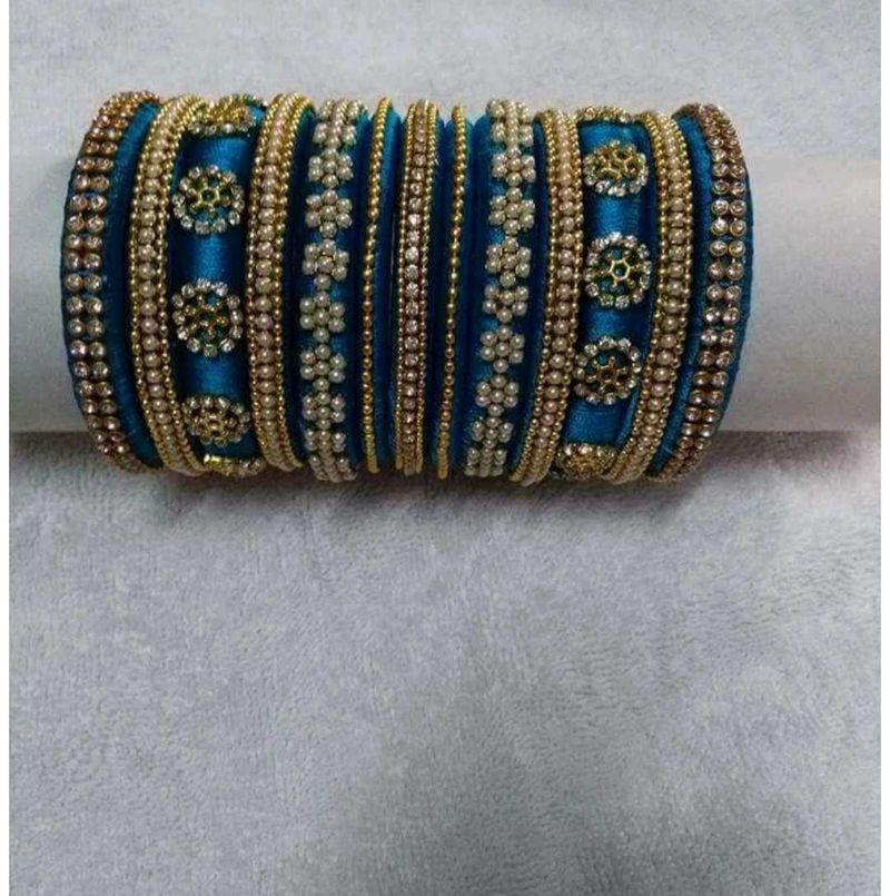 Teal &amp; Gold Bangles