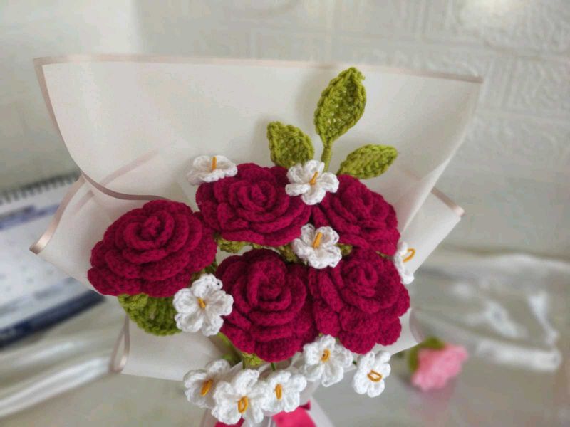 Crochet Rose Bouquet