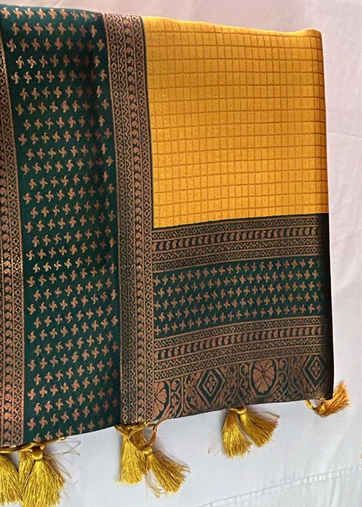Elegant Yellow &amp; Green Saree