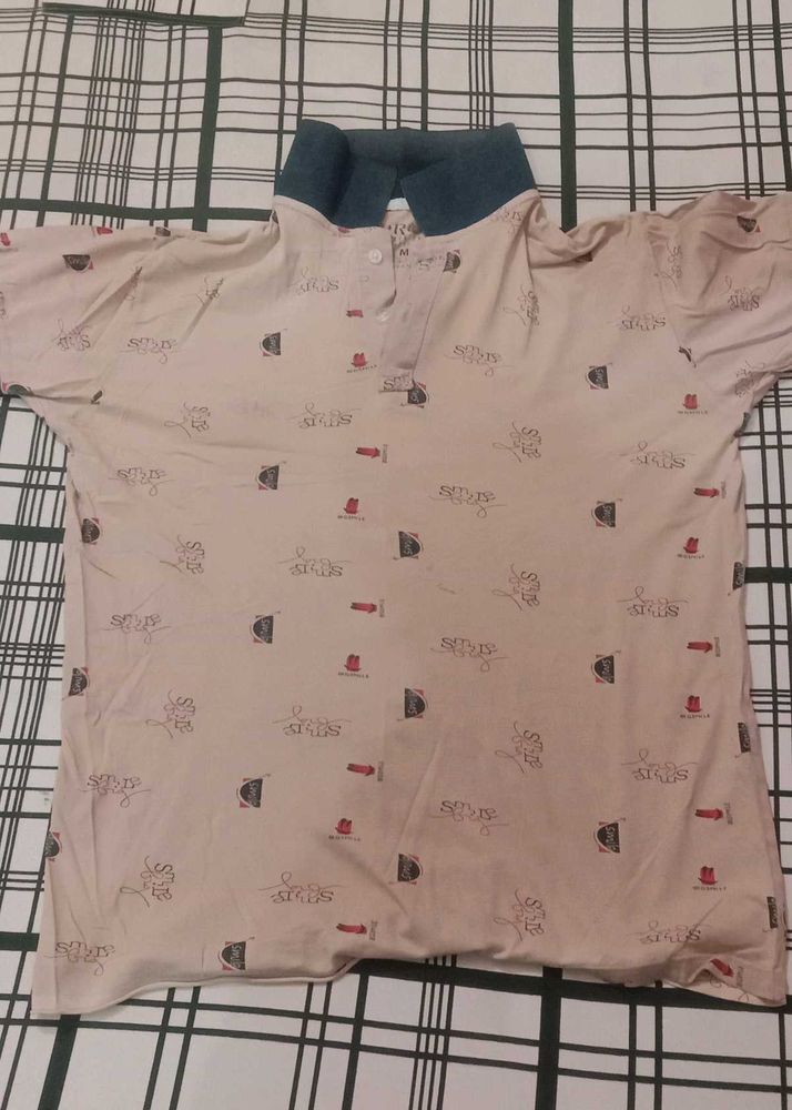 Vintage Patterned Polo Shirt