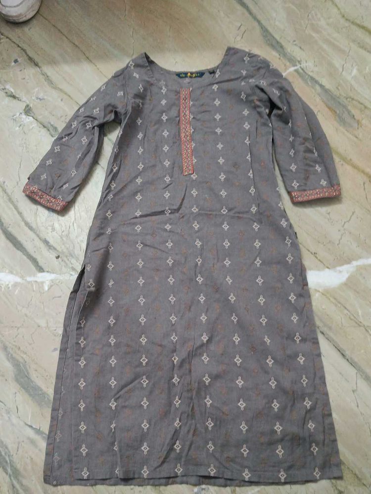 Grey Printed Kurti