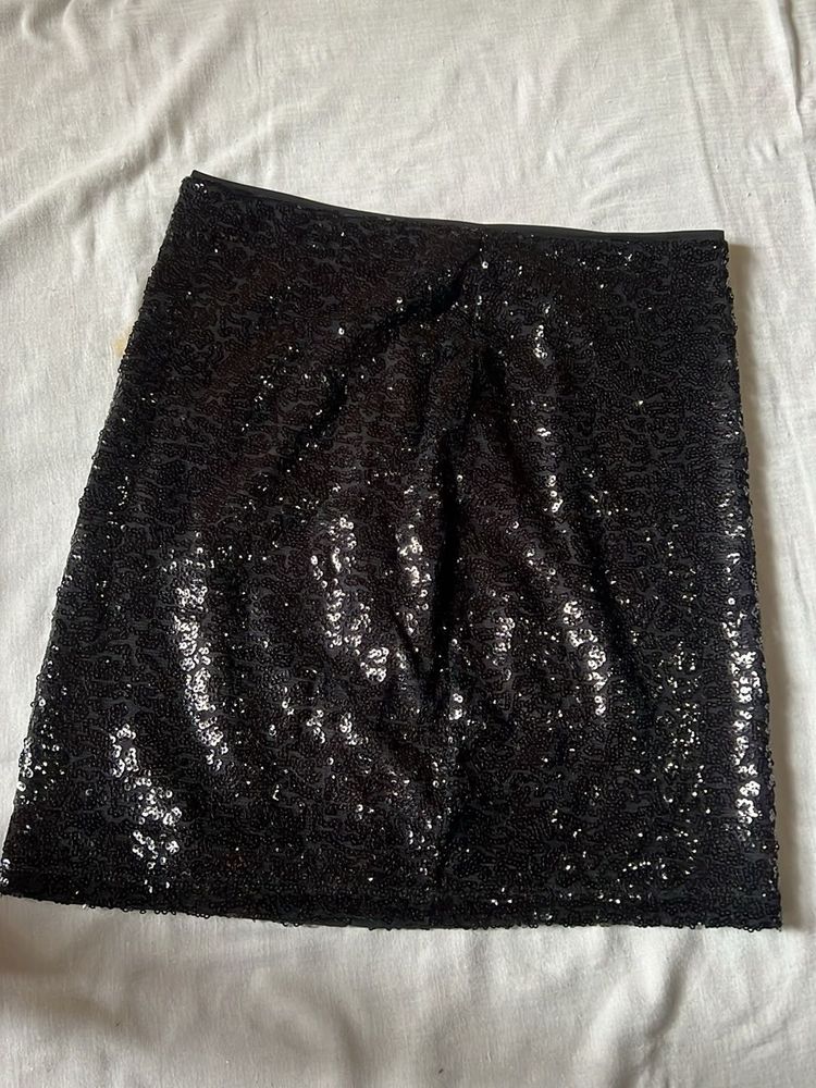 H&amp;M Black Sequin Skirt