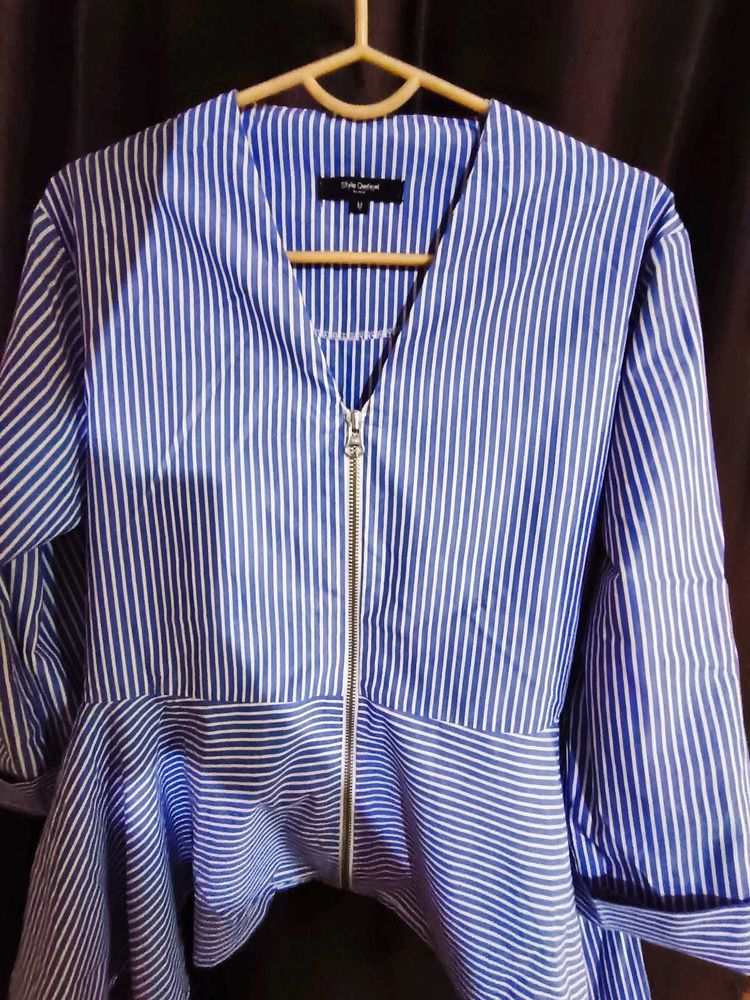 Striped Peplum Top