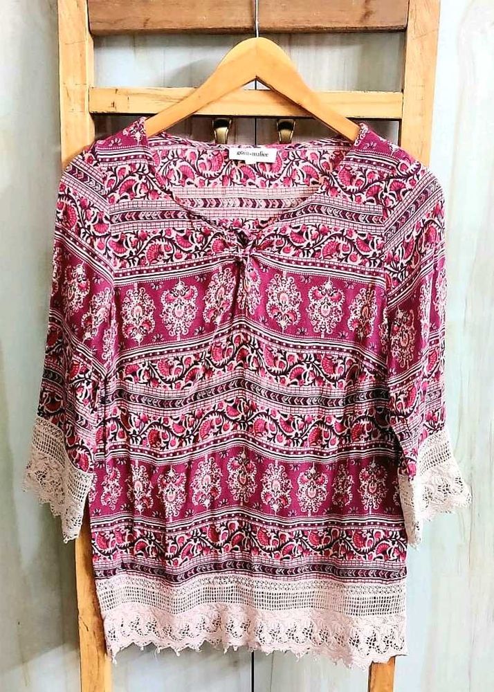 Cotton Printed Top Size-34