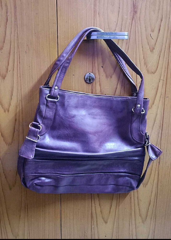 Purple Leather Handbag