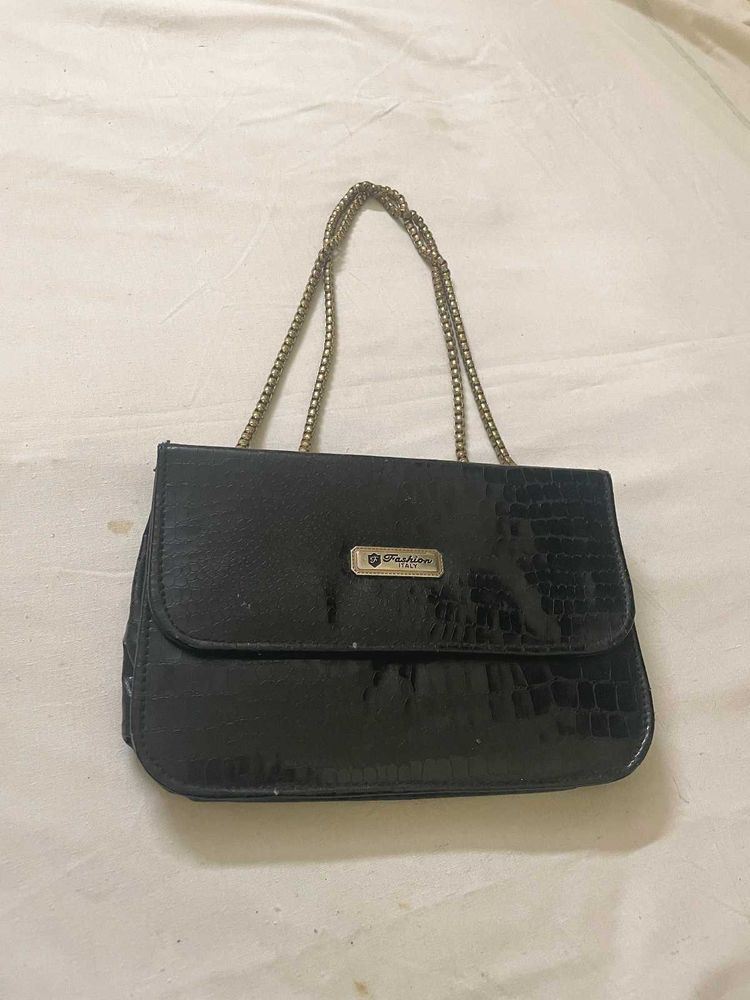 Women Snake Print Leather cover Sling Bag