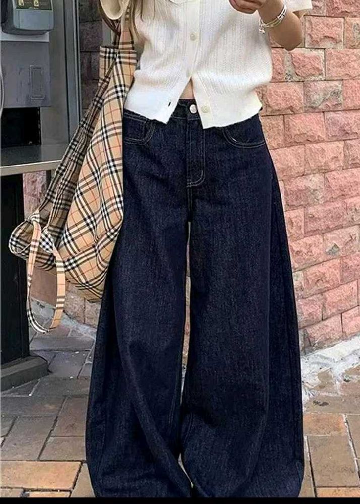 Wide Leg Denim Jeans