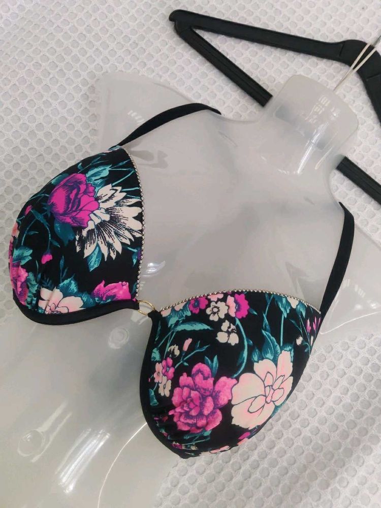Floral Print Bra