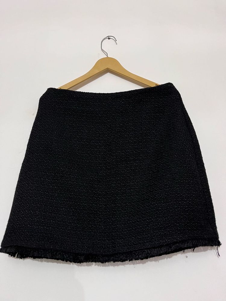 Tweed Chic Black Skirt