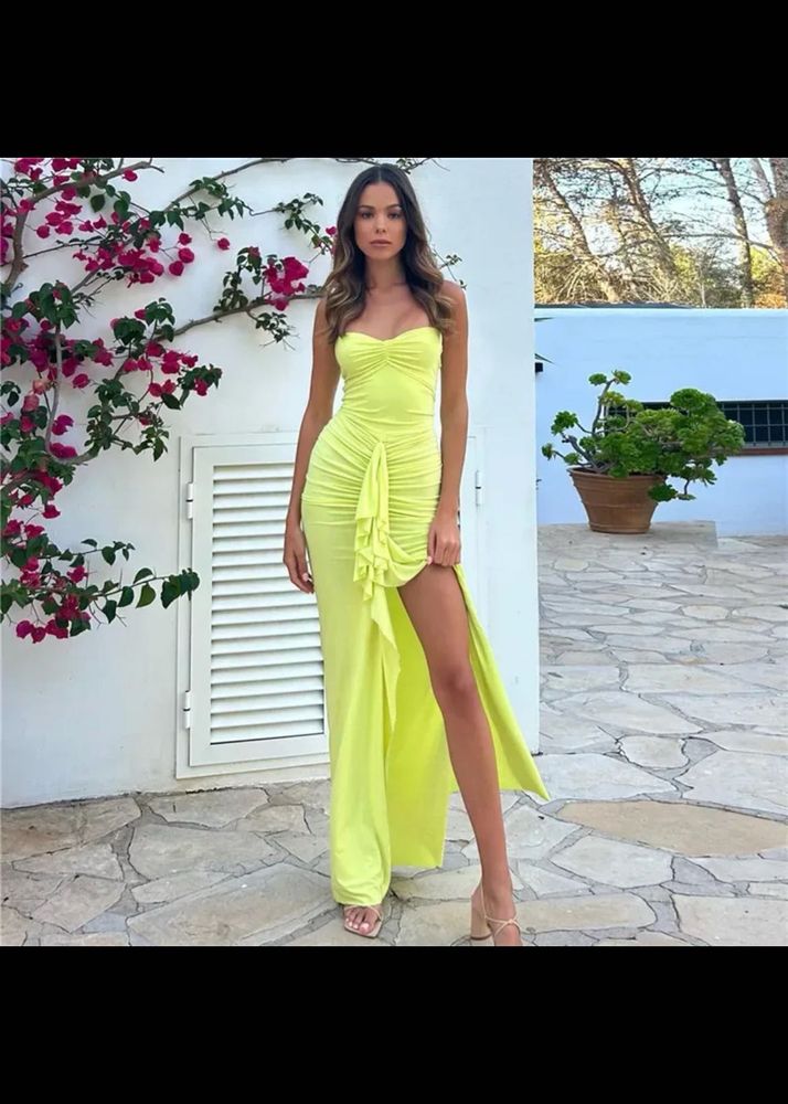 Halter Neck Ruched Maxi Dress