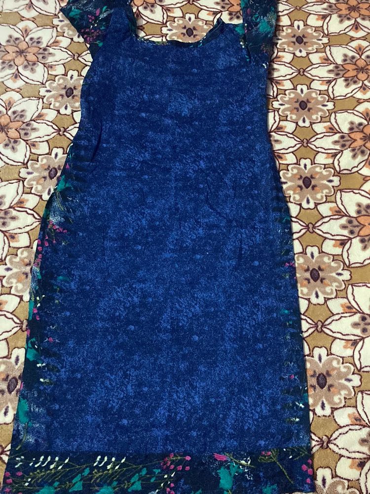 Navy Blue Warm Kurti
