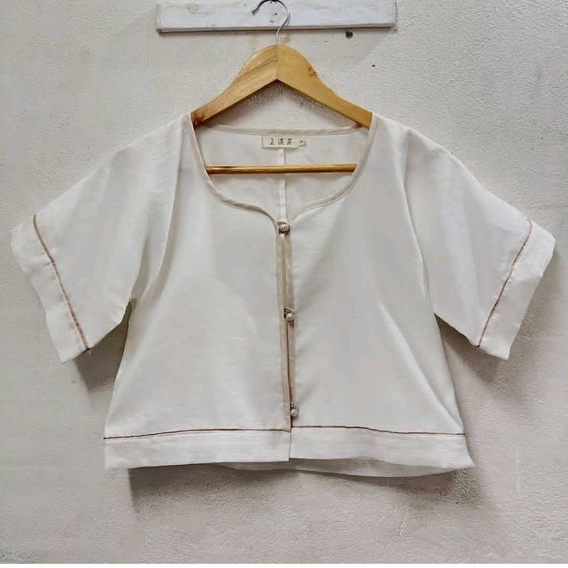 White Button-Down Top