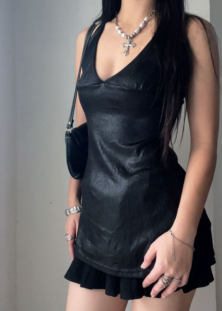 Black Halter Neck Top