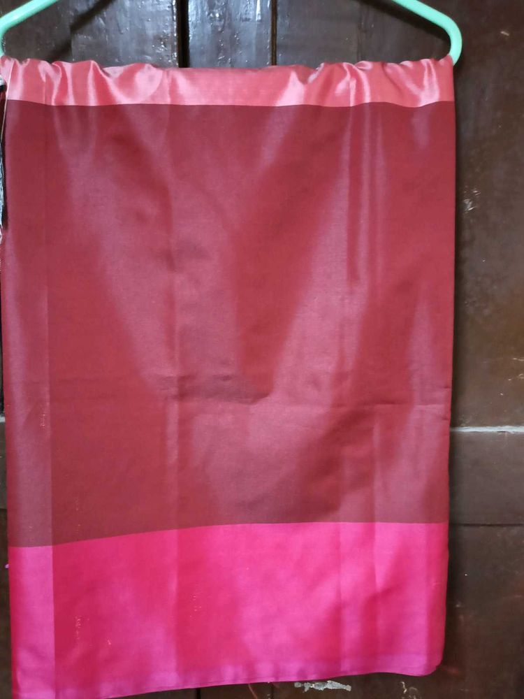 Brand New Red&amp;LightRaniPink Cotton Silk Saree