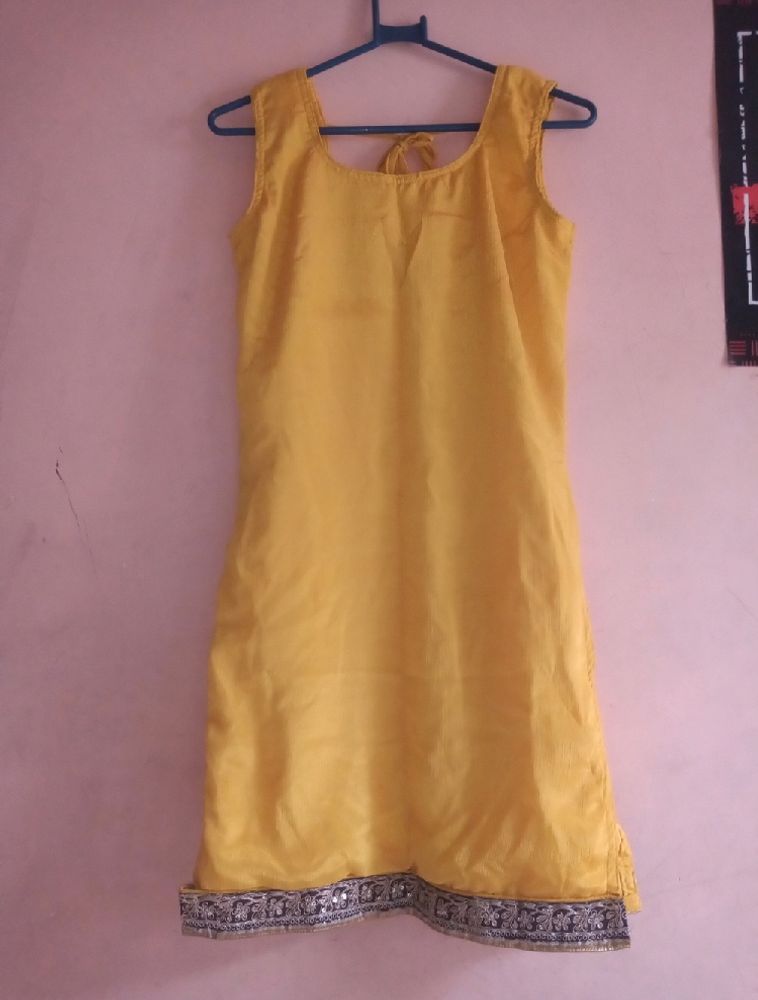 Yellow Kurti with Embellishments