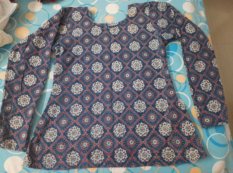 Pure Cotton Hakooba Print Top Wear Office College