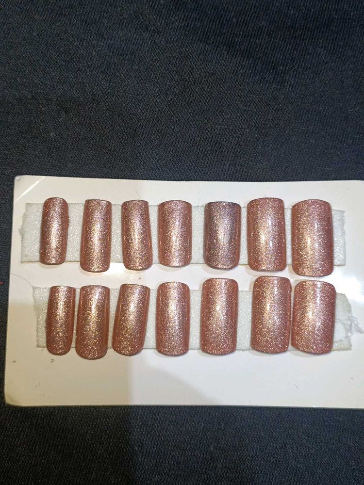 Rose Gold Glitter Press-On Nails