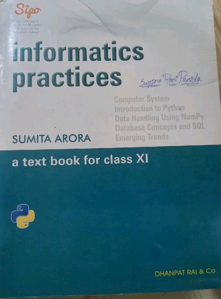 INFORMATICW PRACTICES CLASS 11 TEXTBOOK BY SUMITA