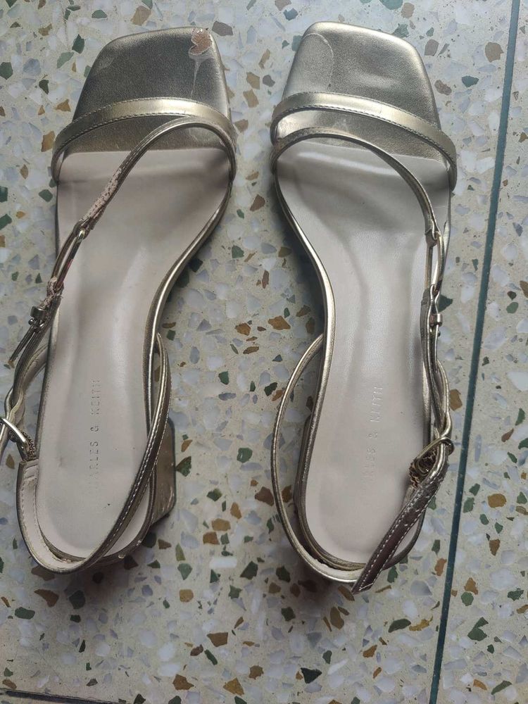 Charles &amp; Keith Gold Heeled Sandals