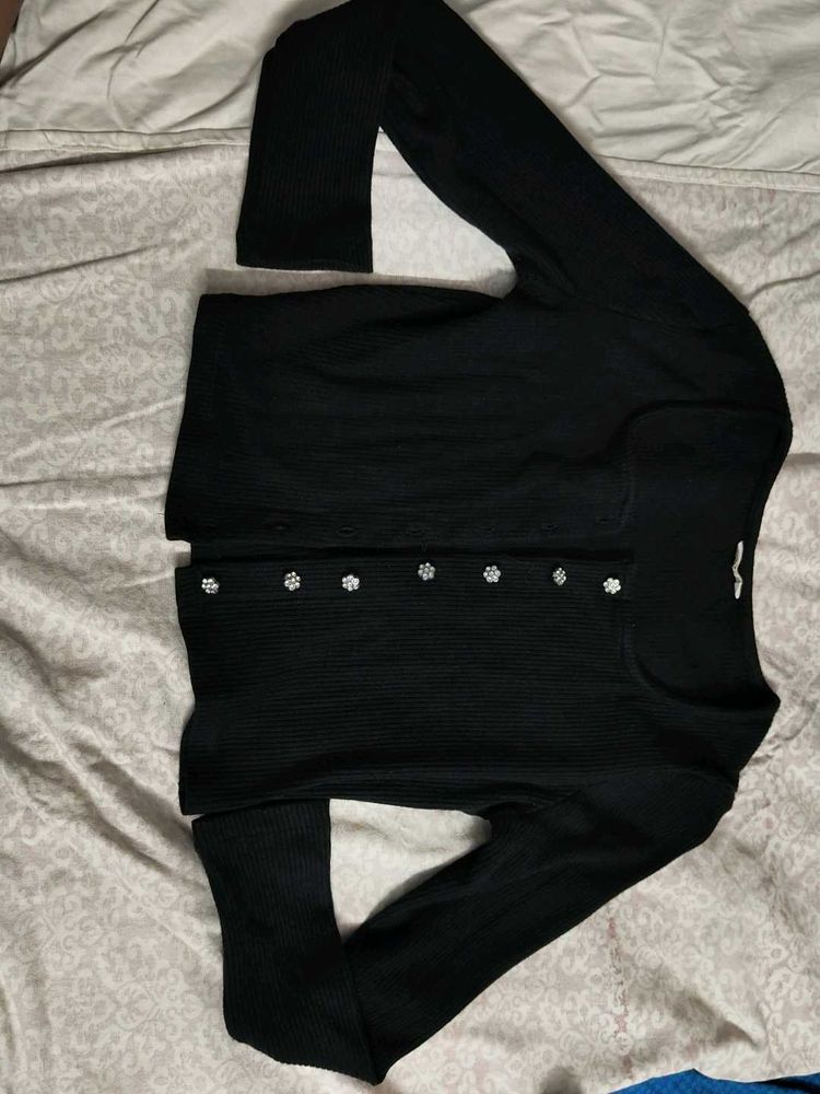 Black Knitted Cardigan