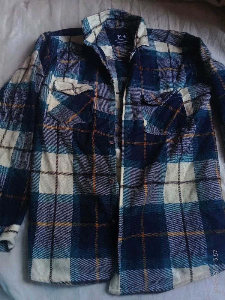 Blue Plaid Flannel Shirt