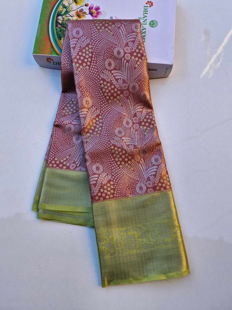 Horizon Rust Woven Royal Kanjivaram Silk Saree