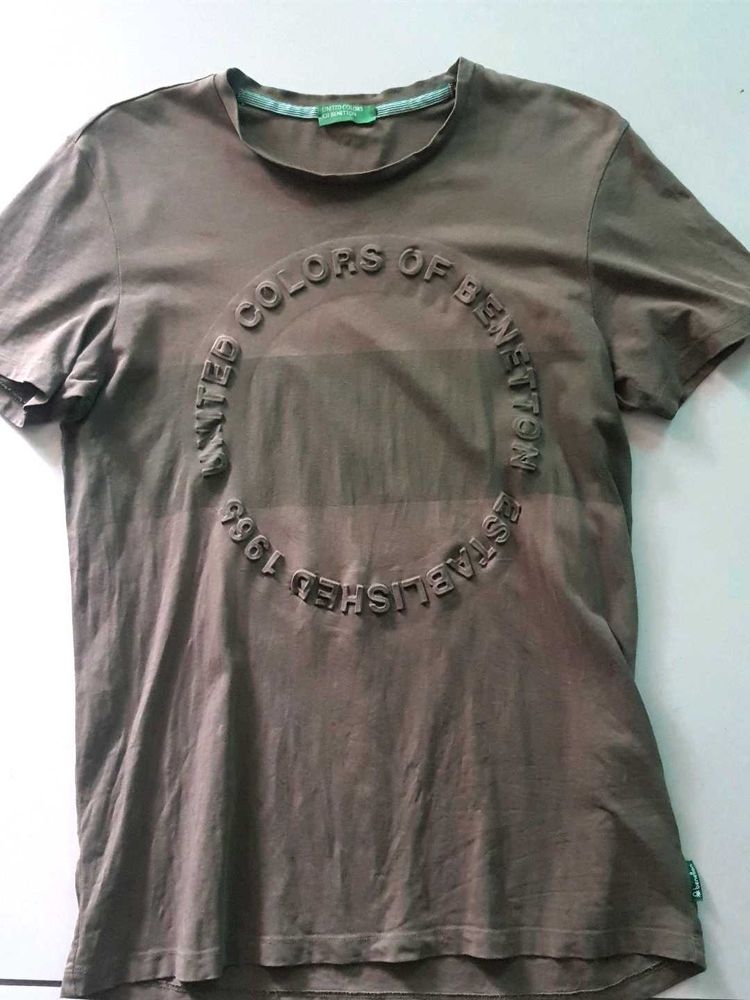 Benetton Olive Green Graphic Tee