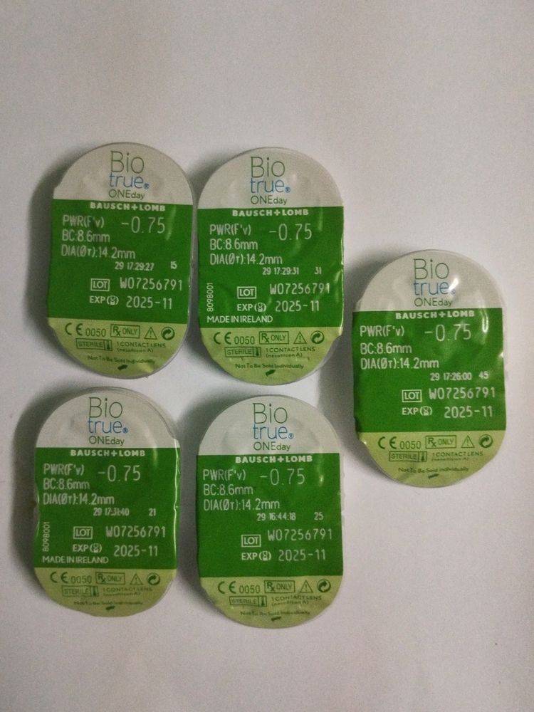 5 Bausch + Lomb BioTrue ONEday -0.75 Contacts