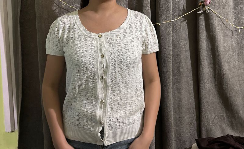 White Knit Cardigan