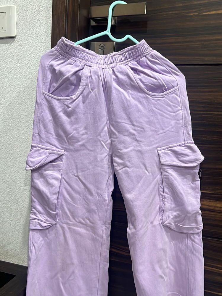 Lavender Cargo Trousers