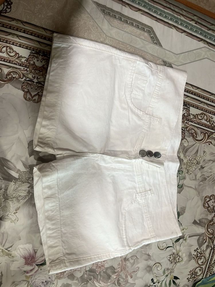Denim White Shorts