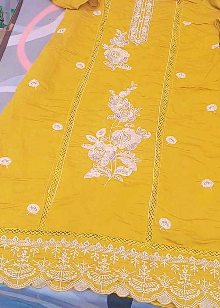 Pakistani Wedding Suit Kurta Pent Duppata 3pc Sui