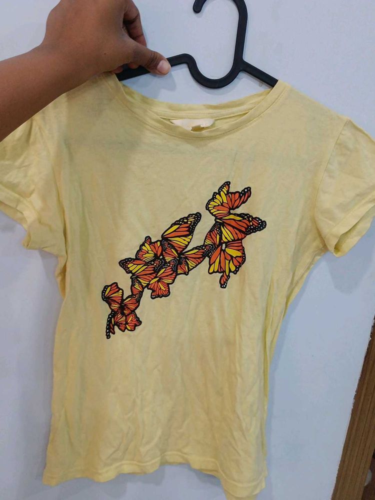 Yellow Butterfly Graphic Tee