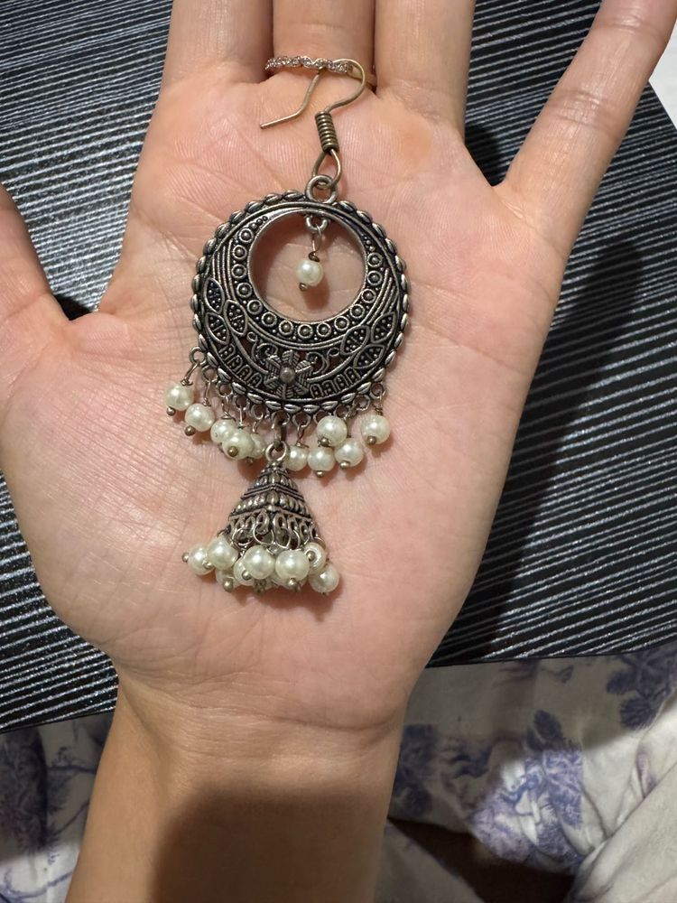 4 Oxidised Jhumka Earring